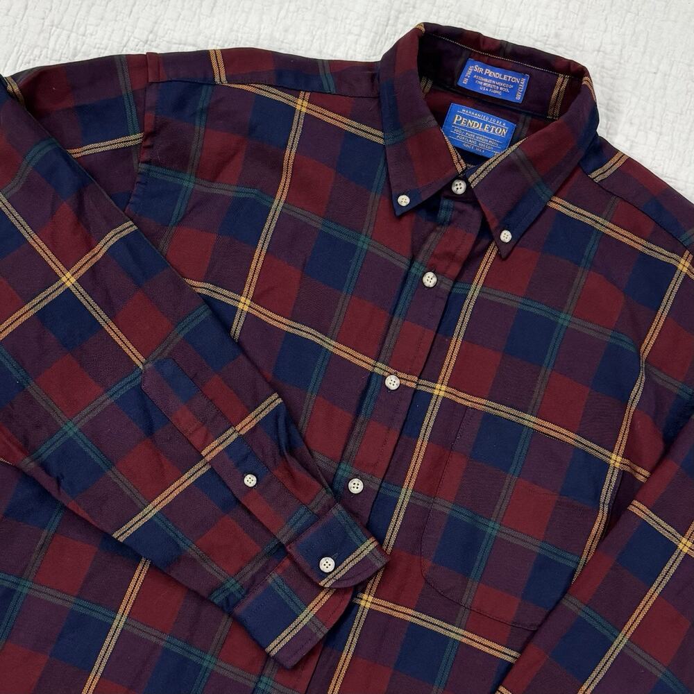 Pendleton Shirt Mens Size Large Sir Pendleton Pure Virgin Wool Clan Matheson